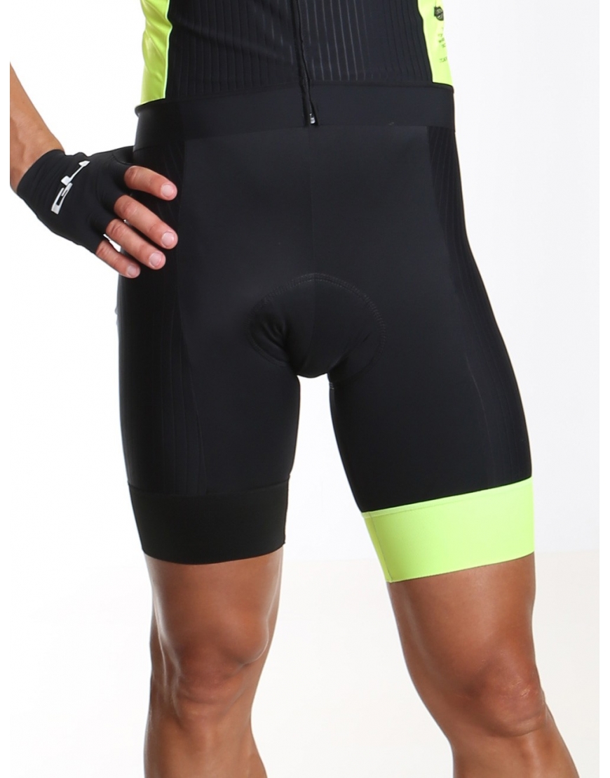 MEN’S CYCLING BIB SHORTS BLACK AND YELLOW DISTINGUISHED – Airwerks Cycles